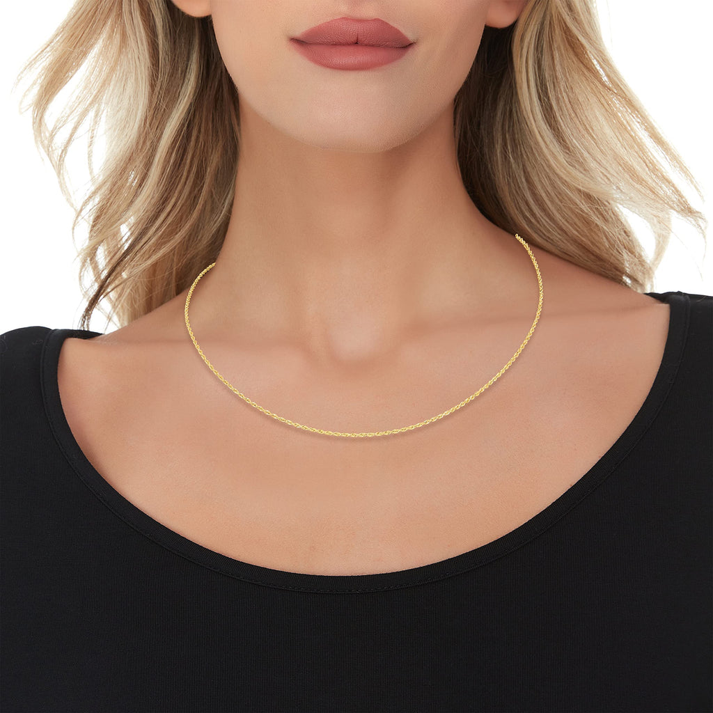10k Yellow Gold Diamond Cut Rope Chain Necklace W630