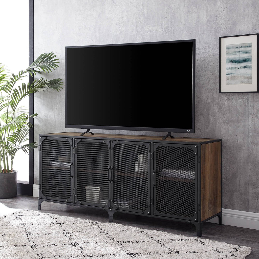 Urban Industrial Metal Mesh 4 Door TV Stand O39879