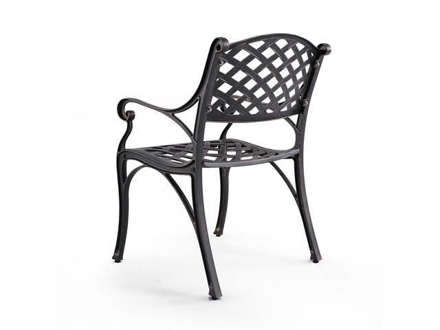 Cast Aluminum Patio Dining Chairs Armchair Set of 2 U861399