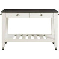 White Kitchen Cart with Grey Top R382