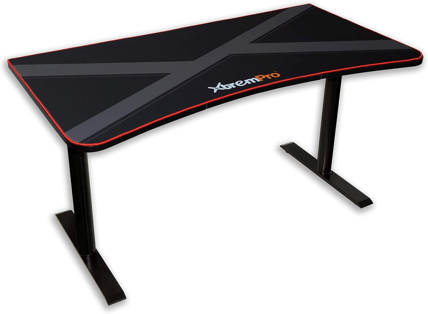 Black Gaming Desk with Cable Management Full Mouse Pad Cover L976