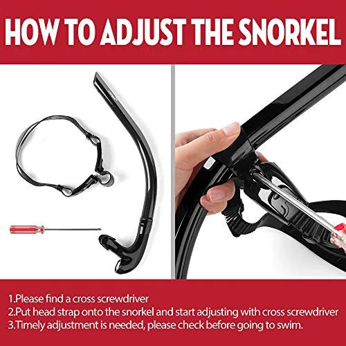 Center Mount Swim Snorkel with Silicone Mouthpiece U535