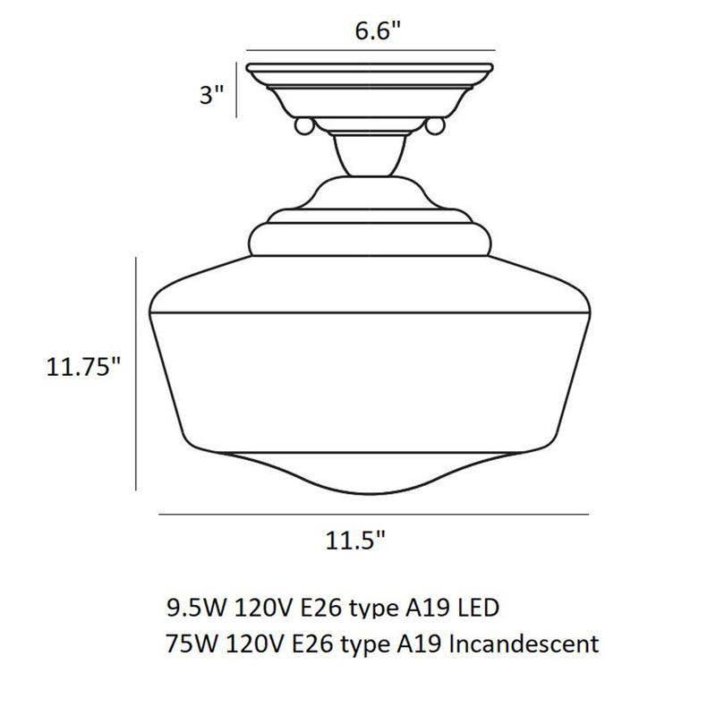 Brushed Nickel Semi Flush Mount Light A749