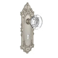 Round Clear Crystal Glass Double Dummy Door Knob with Victorian Plate C808862