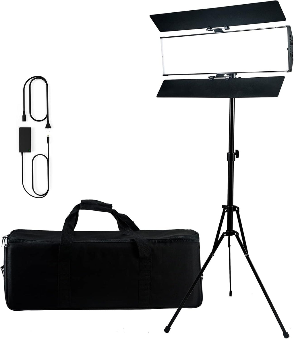 180W Bi-Color 3200-5600K CRI 96+ LED Panel Video Light with Barndoor O6644