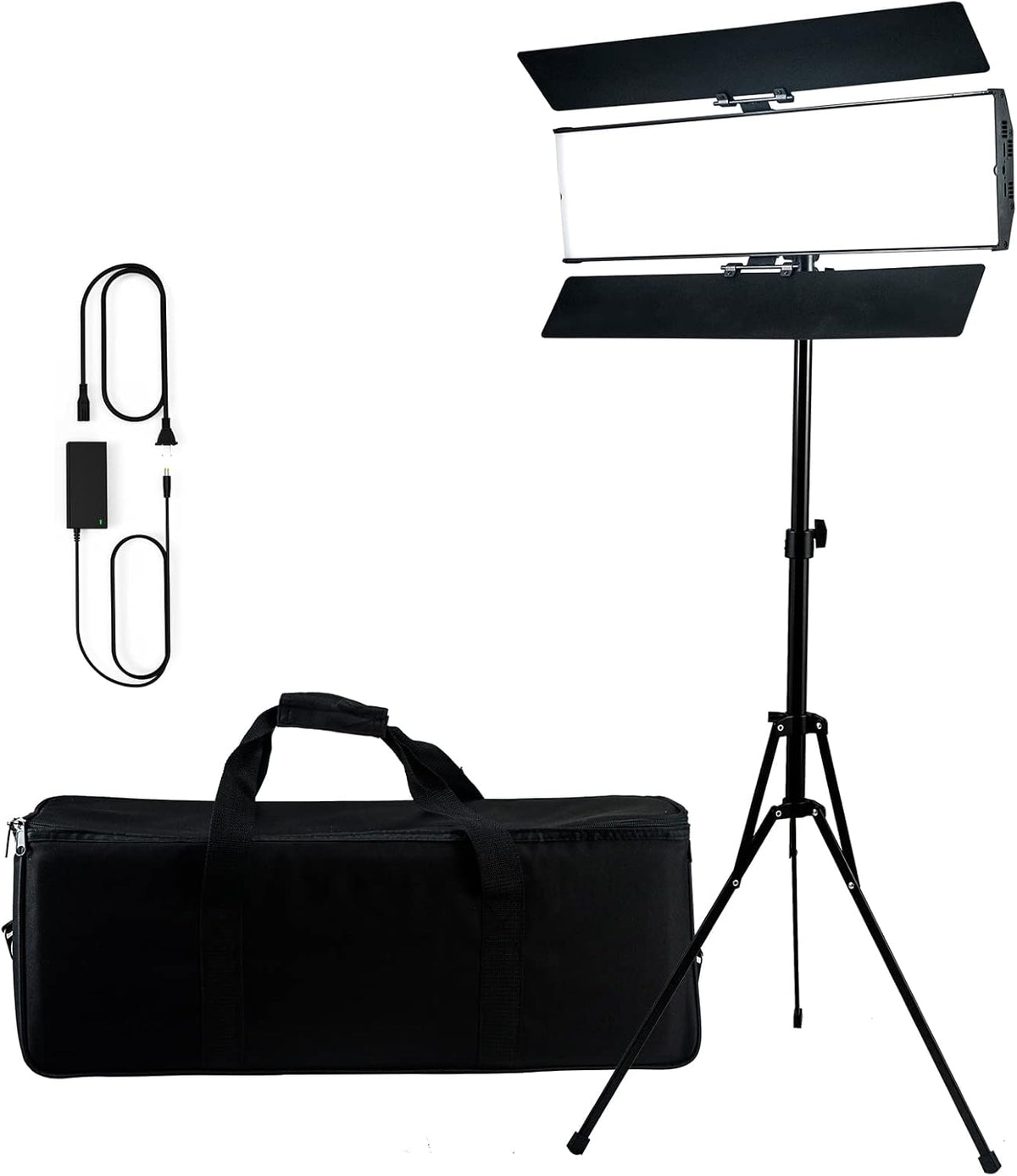 180W Bi-Color 3200-5600K CRI 96+ LED Panel Video Light with Barndoor O6644