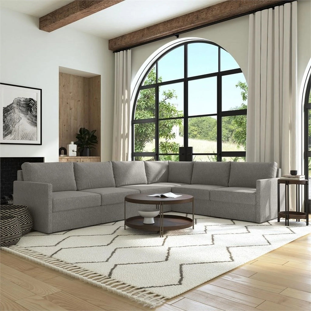 Gray 6 Seat Sectional with Performance Fabric A56521
