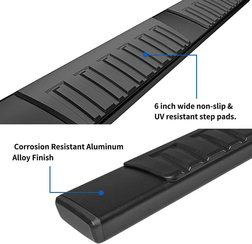 6 inch Textured Side Step Nerf Bars for Chevy Silverado GMC Sierra D322