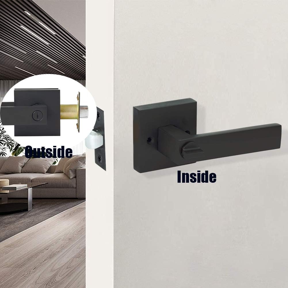 3 Pack Matte Black Door Lever Handles F125