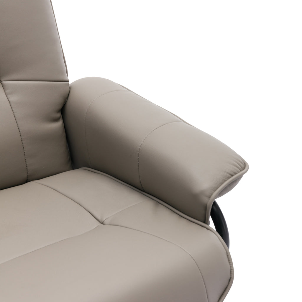 Grey Faux Leather Manual Swivel Recliner Chair with Footrest V943063