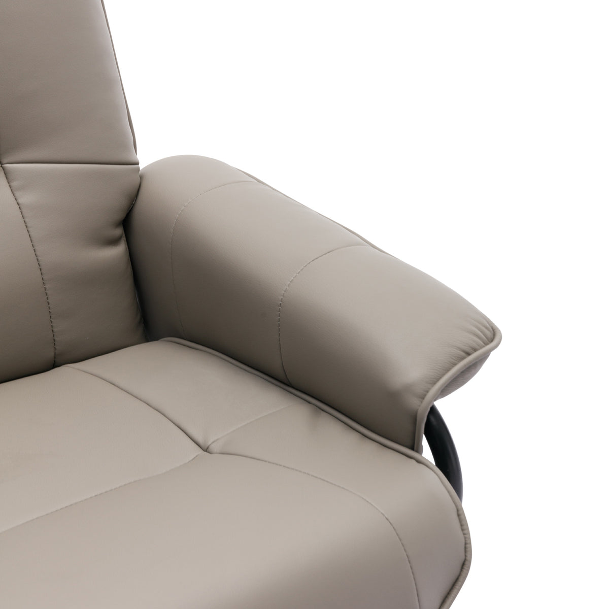 Grey Faux Leather Manual Swivel Recliner Chair with Footrest V943063