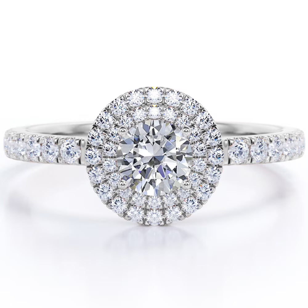 18K White Gold Plated Moissanite Engagement Ring G47782