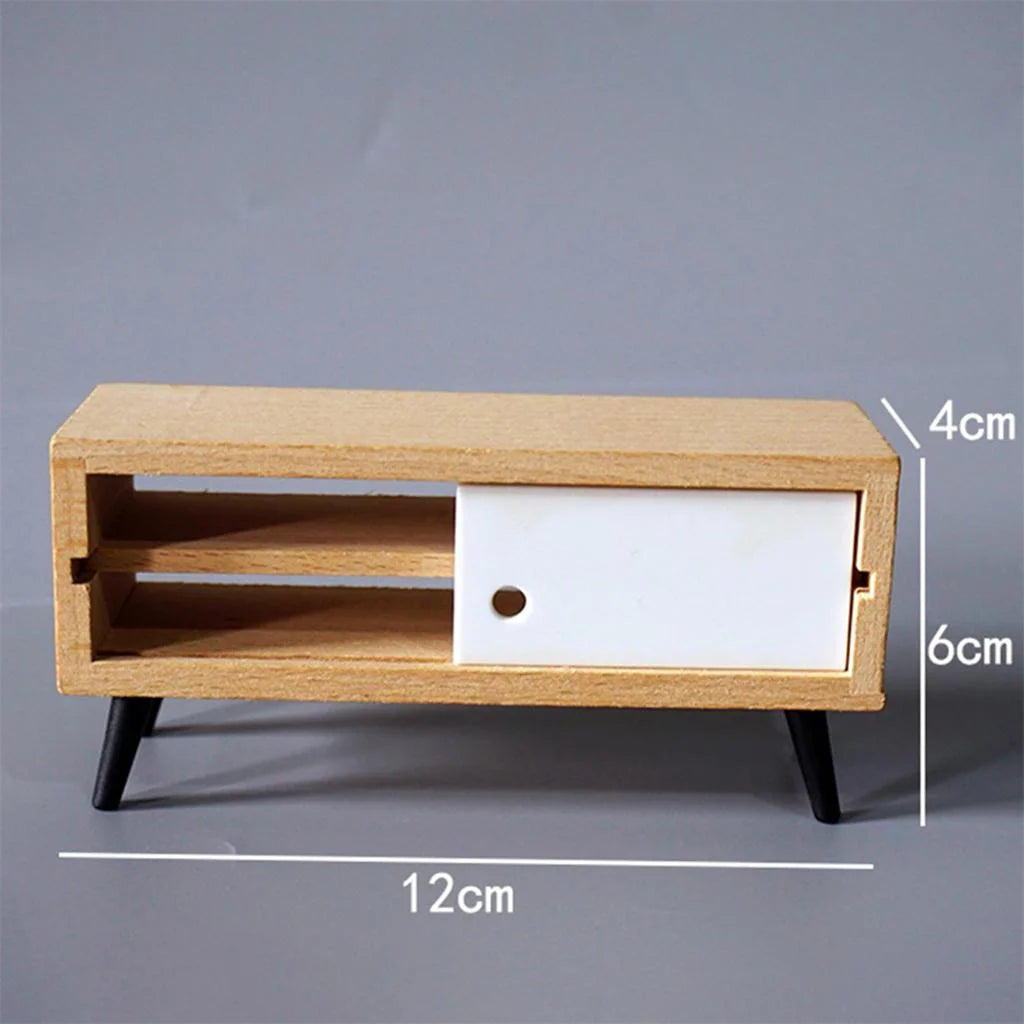 Dollhouse Miniature Furniture TV Cabinet Set A490
