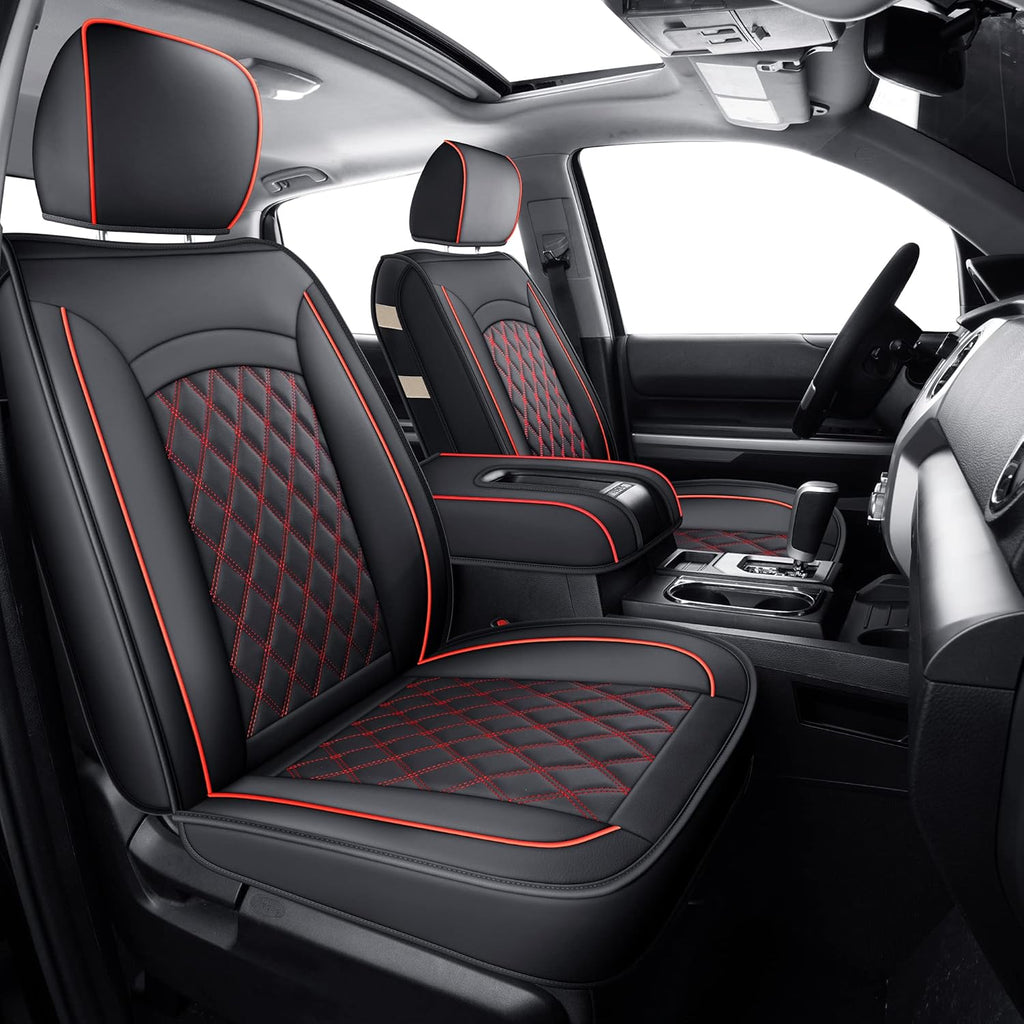 Rear Tundra Seat Covers with Faux Leather (Black Rear) H487613
