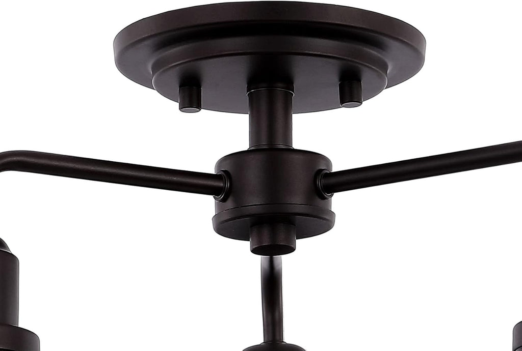 18.5 3-Light Iron Industrial LED Semi Flush Mount, Oil Rubbed Bronze, Pack of 2 X54958