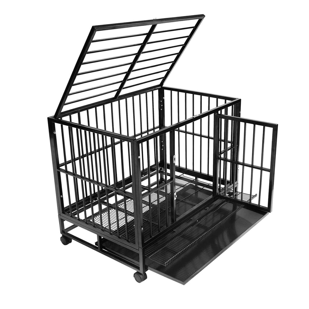 36x22 Medium Heavy-Duty Dog Crate Cage with Tray A969
