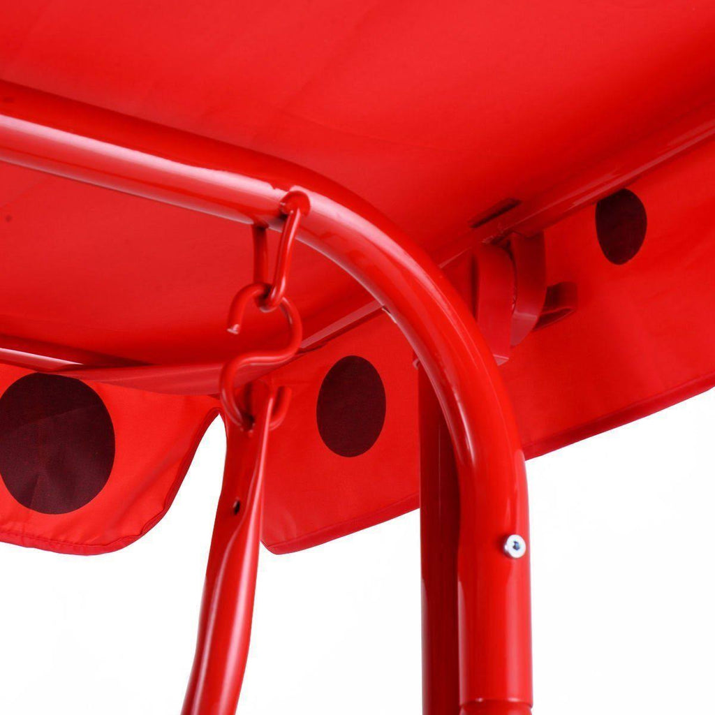 Red 2 Person Kids Patio Swing Chair with Canopy Q52382