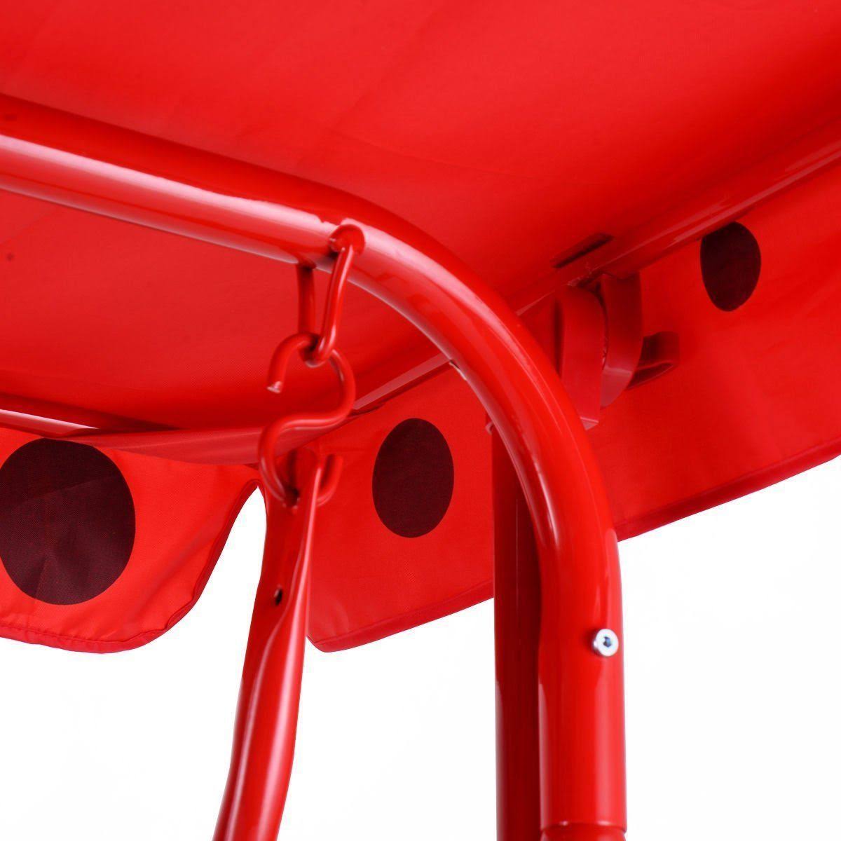 Red 2 Person Kids Patio Swing Chair with Canopy Q52382