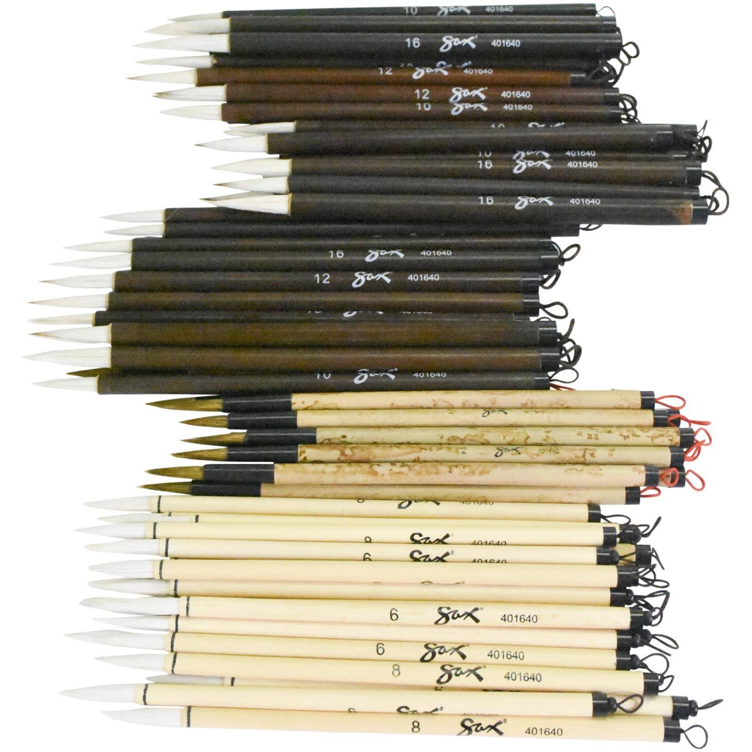 Assorted Trim Bamboo Handle Paint Brushes E55897