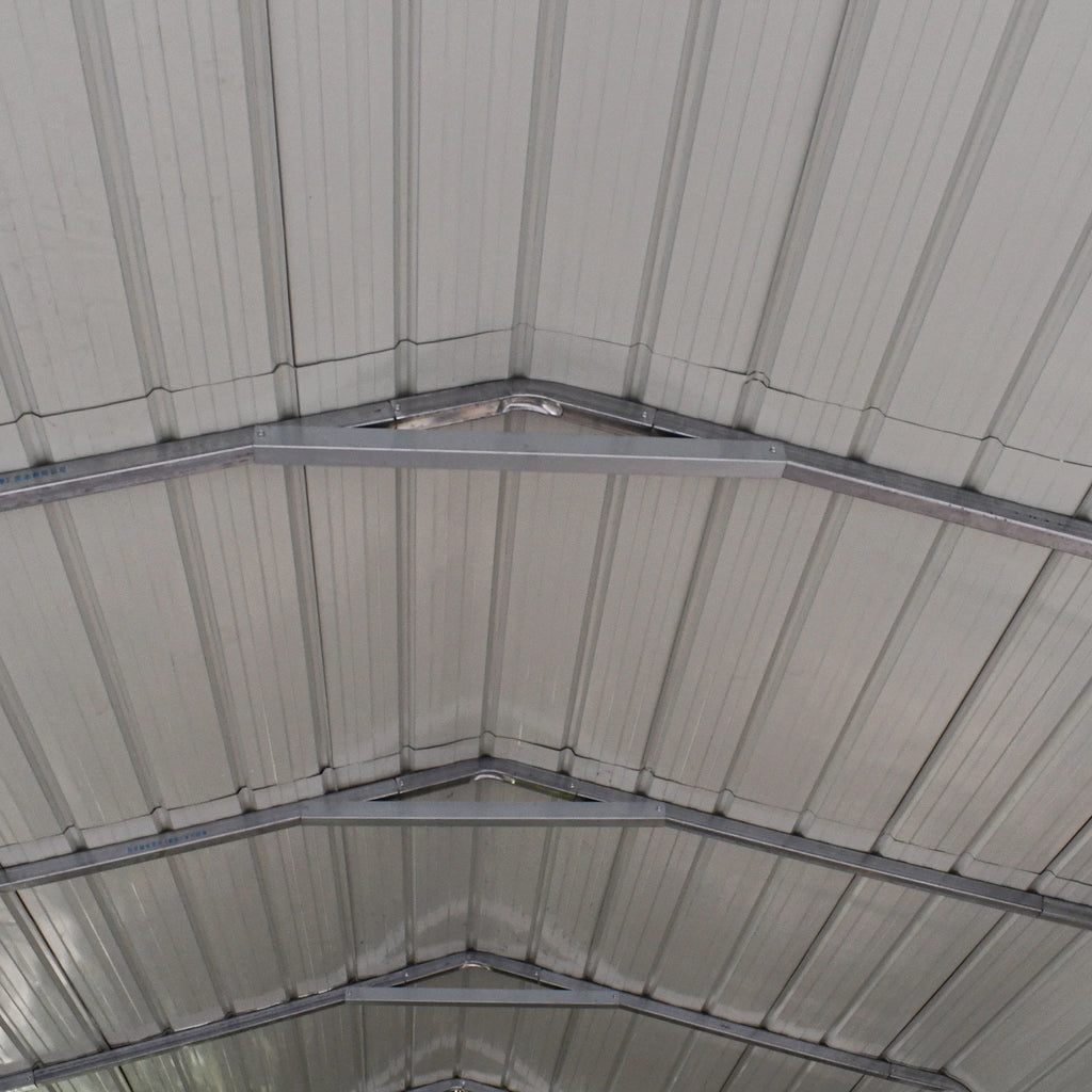 Galvanized Steel Carport Canopy Shelter with Sidewalls 12W x 26L x 10H ft Grey H668106