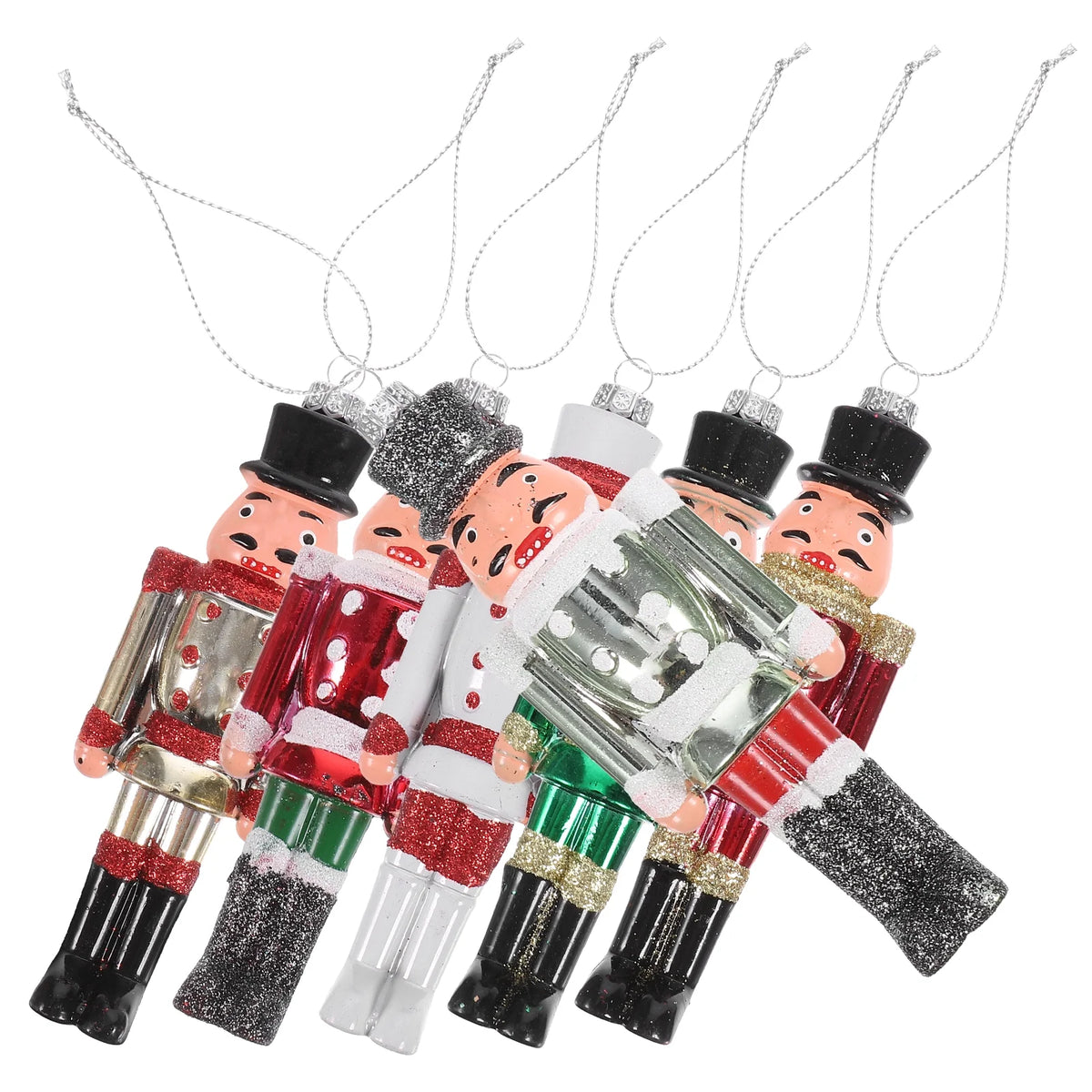 6Pcs Plastic Nutcracker Hanging Christmas Decoration W82512