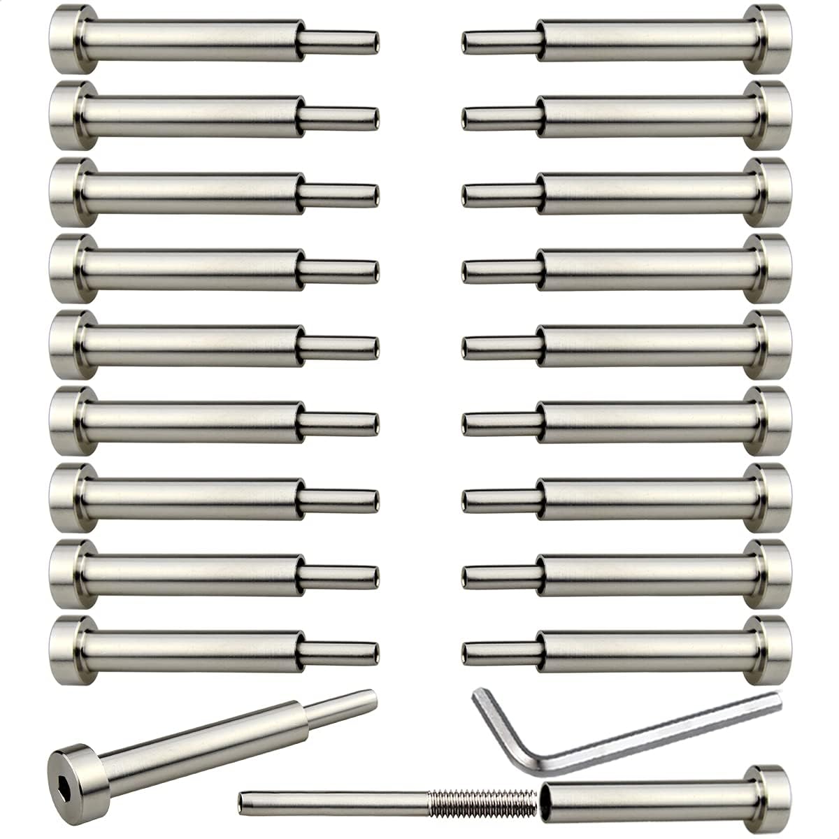 20 Pcs 1/8 Invisible Turnbuckle Kit, T316 Stainless Steel Cable Railing Hardware Kit P7599