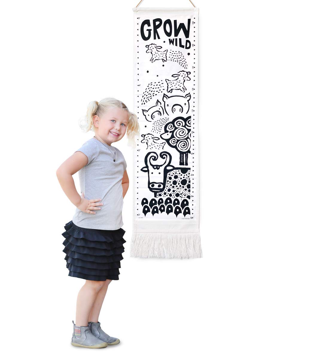 Nordic Canvas Growth Chart for Kids, 44x13 Inches, Pack of 2 F75572