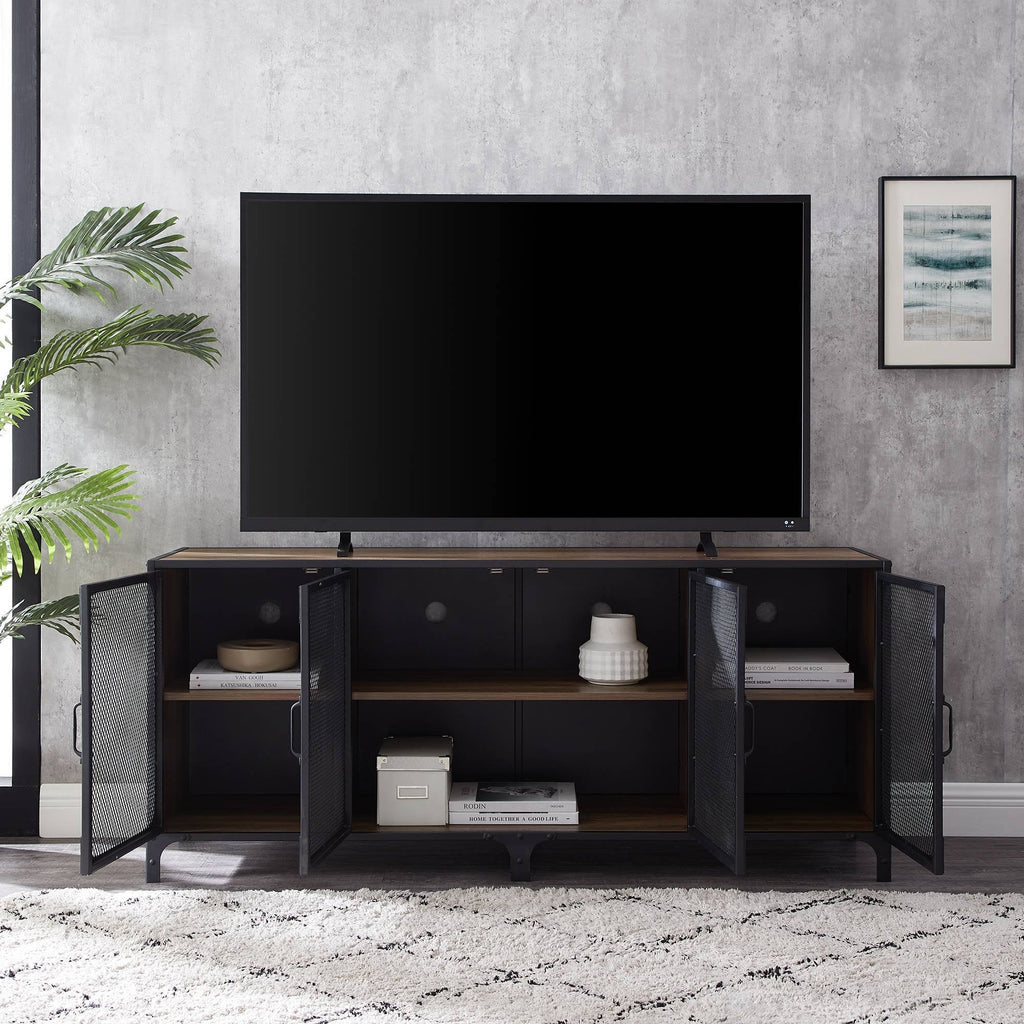 Urban Industrial Metal Mesh 4 Door TV Stand O39879