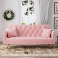Velvet Futon Sofa Bed with 2 Pillows, 71 inch D36411