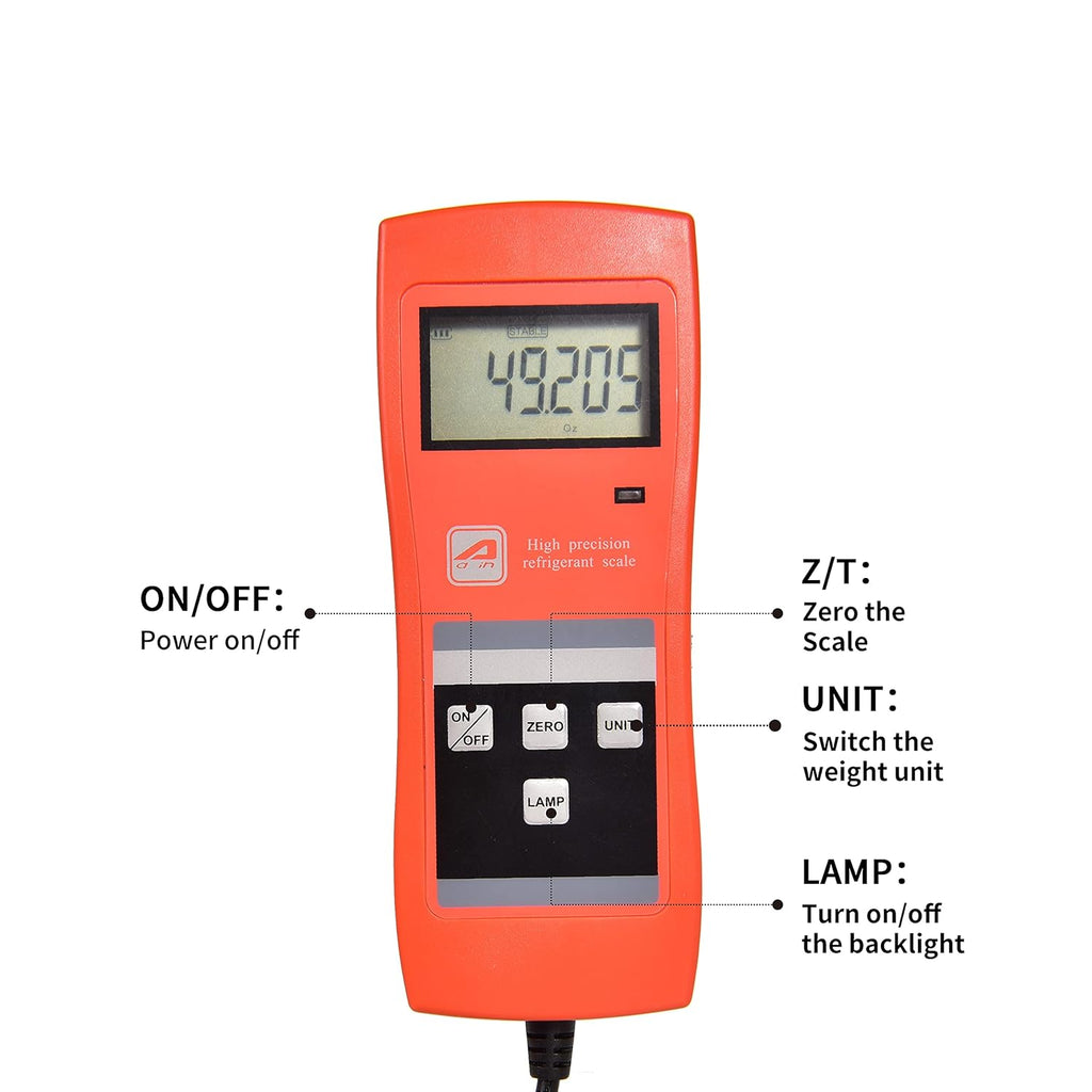 220 Lbs Refrigerant Charging Weight Scale with LCD Display J161