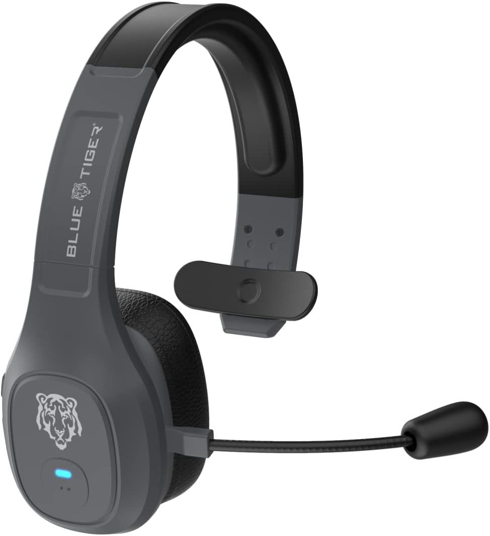 Blue Tiger Storm Wireless Bluetooth Headset with Noise Cancellation Bluetooth 5.0, 30 Hours Talk Time, 100 ft. Range H247