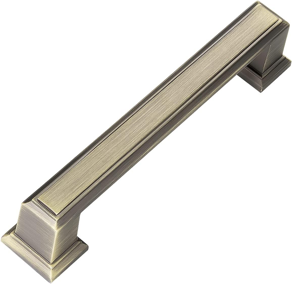10 Pack Antique Brass Cabinet Hardware Pulls，4.5 inch Length Solid Cabinet Handles，3.75-inch Hold Centers E729009