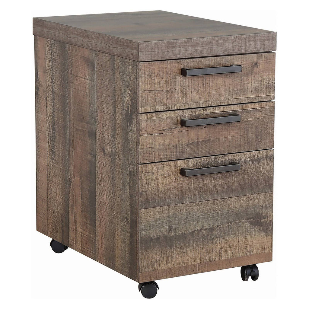 Weathered Oak Mobile File Cabinet R25885