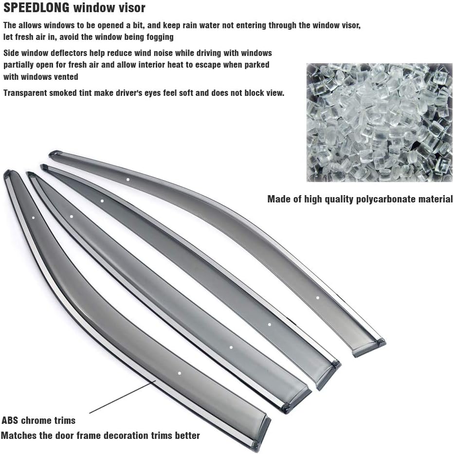 Car Window Visor Vent Shade Deflector Sun/Rain Guards J6605