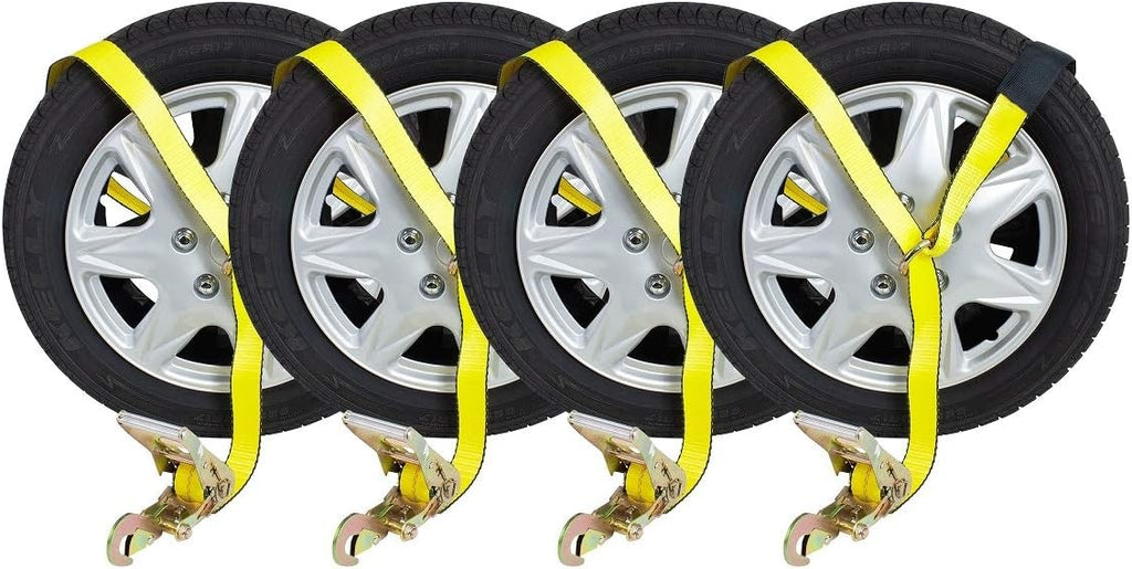 (4 Pack) 2 x 12' Ratchet Strap with Chain Anchor K268