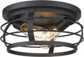 Industrial Flush Mount Ceiling Light, 12inch Farmhouse Metal Cage, Black Finish S52955