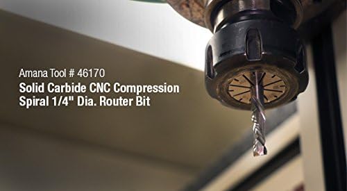 CNC Solid Carbide Compression Spiral 1/4 Dia x 7/8 x 1/4 Shank D161