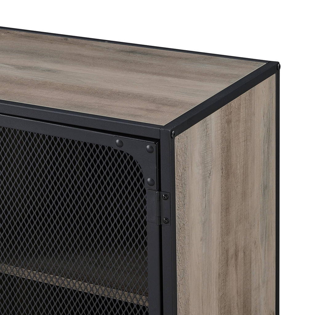 Industrial TV Stand Console Dark Walnut G32315