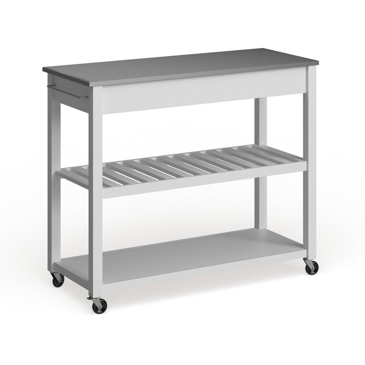 White Wood Kitchen Cart Island R719