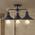 18.5 3-Light Iron Industrial LED Semi Flush Mount, Oil Rubbed Bronze, Pack of 2 X54958
