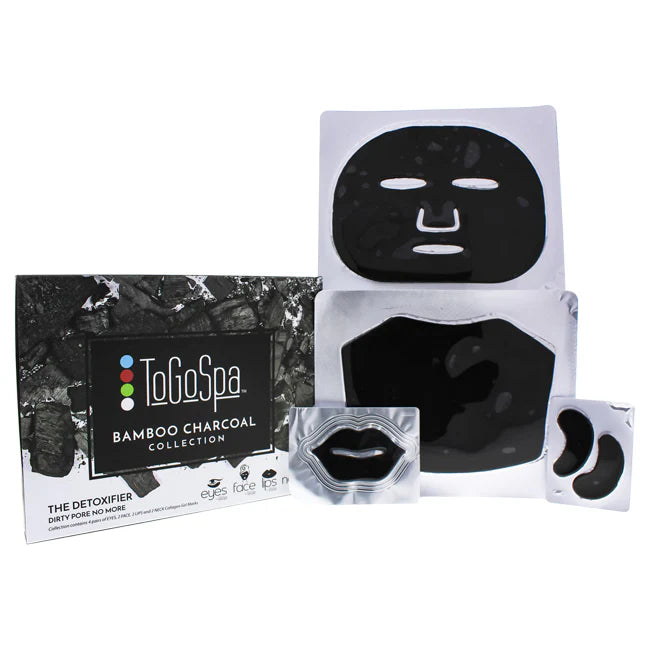 4 Pc Kit Bamboo Charcoal Eye Lip Neck Face Mask Z18699