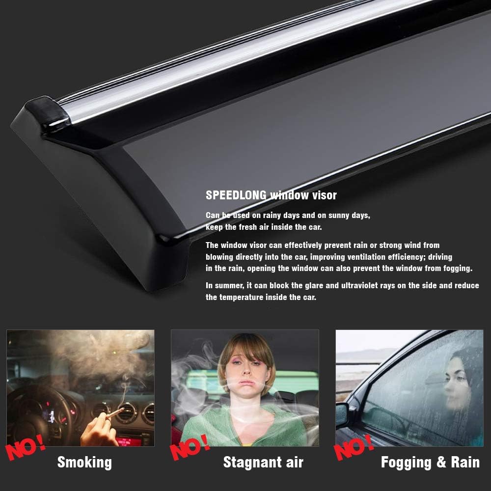 Car Window Visor Vent Shade Deflector Sun/Rain Guards J6605