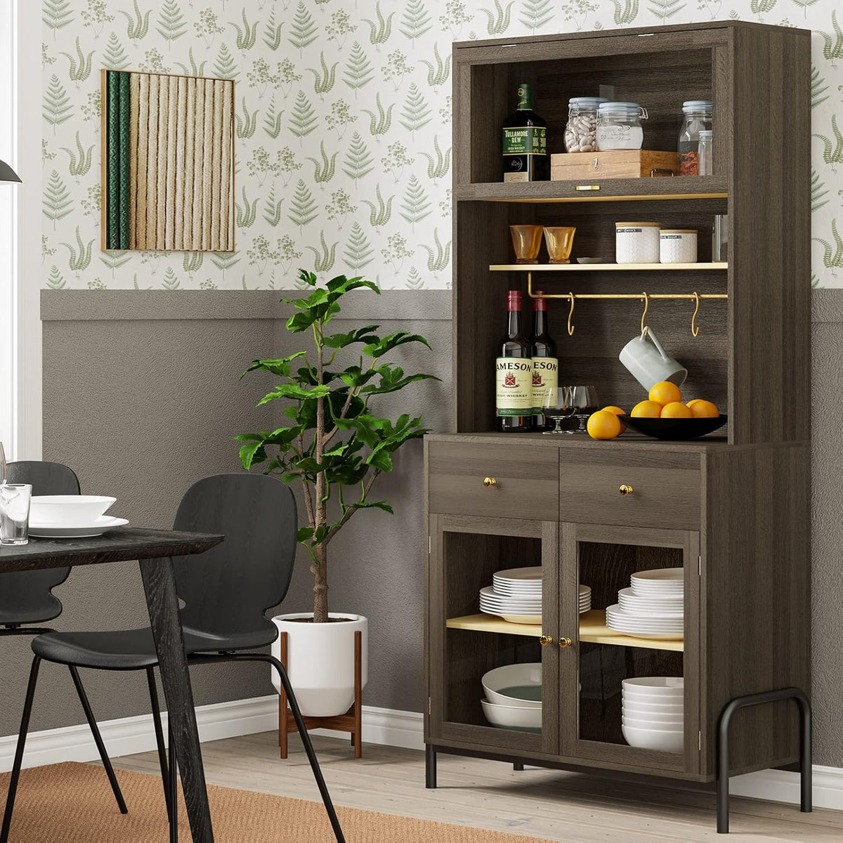 Buffet Cabinet with Storage, 71 Inches D456