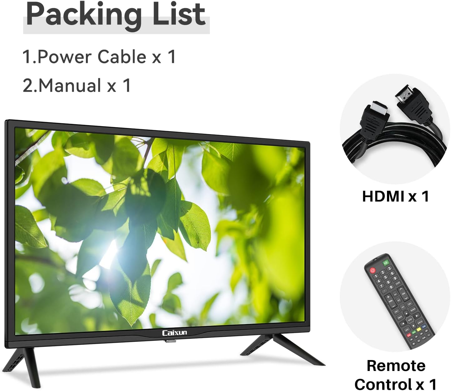 24 inch HD 720P LED TV with HDMI, USB, VGA, Earphone, Optical Ports, Dolby Audio N99404