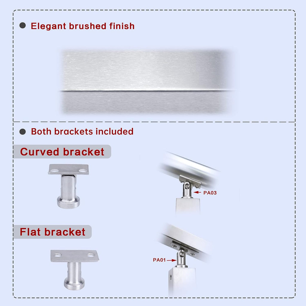 Stainless Steel Brushed Square Weldless Cable Railing Post 4Pack Z3604