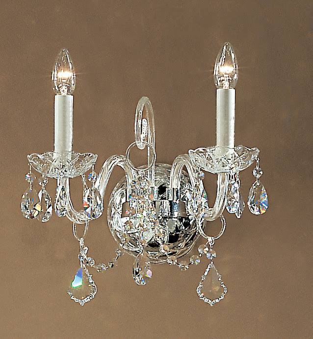 2 Light Wall Sconce in 24K Gold Plate with Crystal J448613