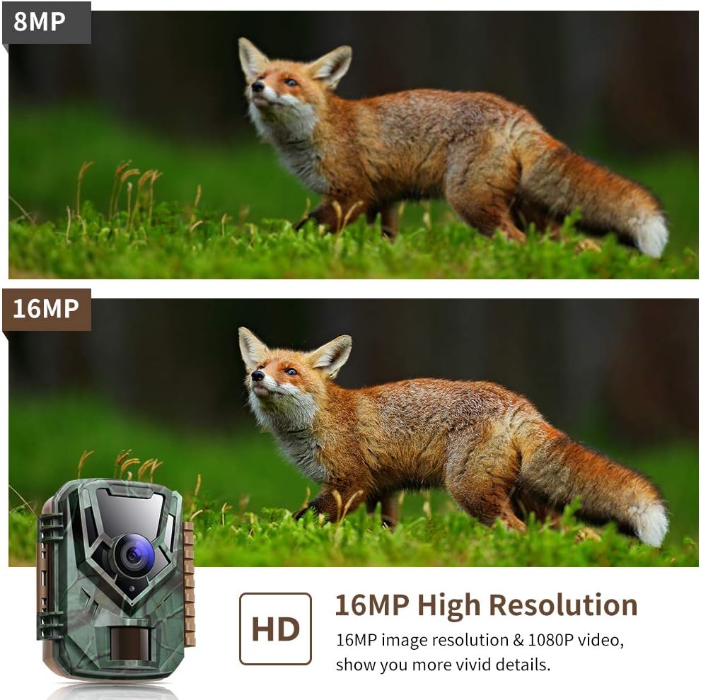 16MP 1080P Trail Camera with 120° No Glow IR Night Vision K860