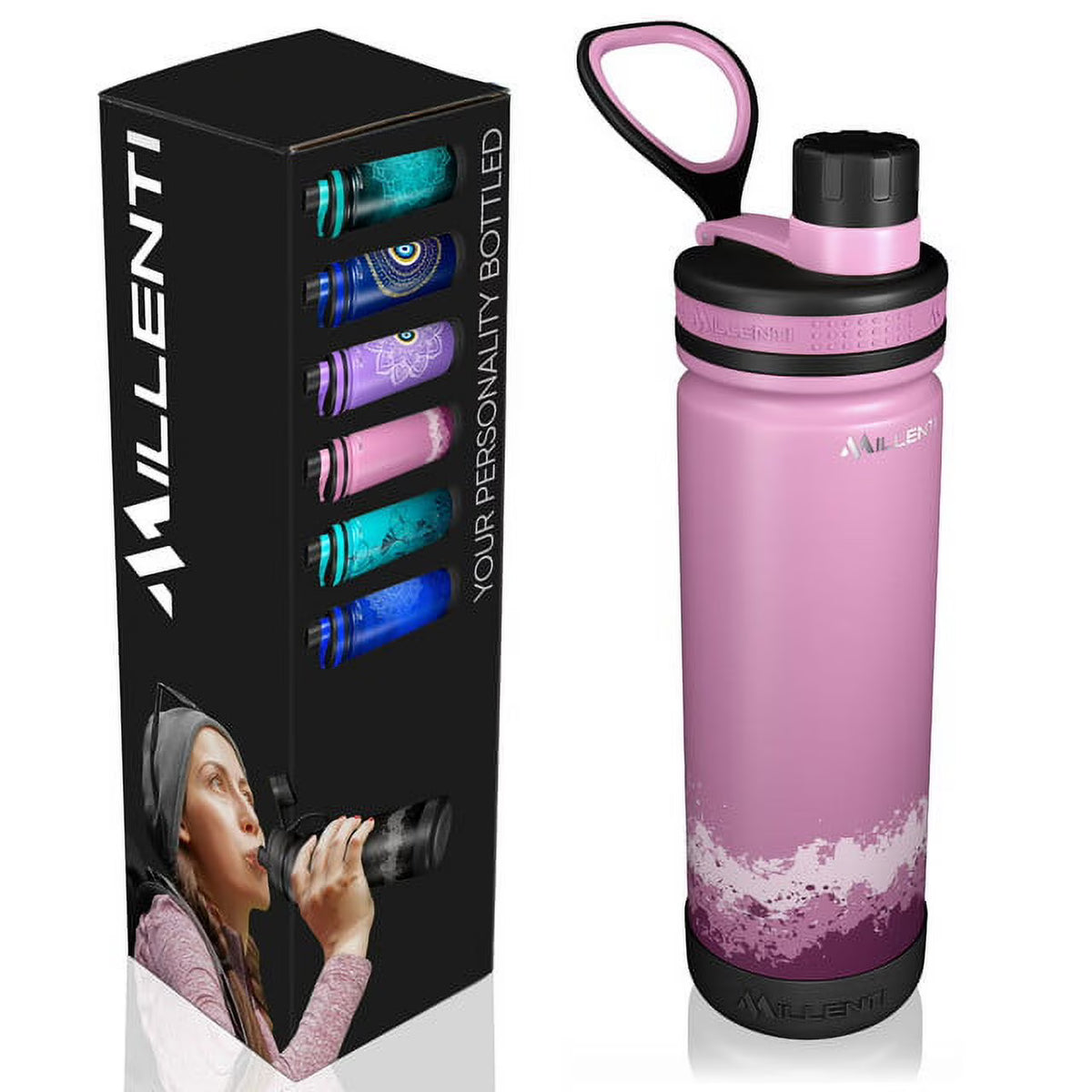 Pink 26oz Vacuum Insulated Stainless Steel Water Bottle S677