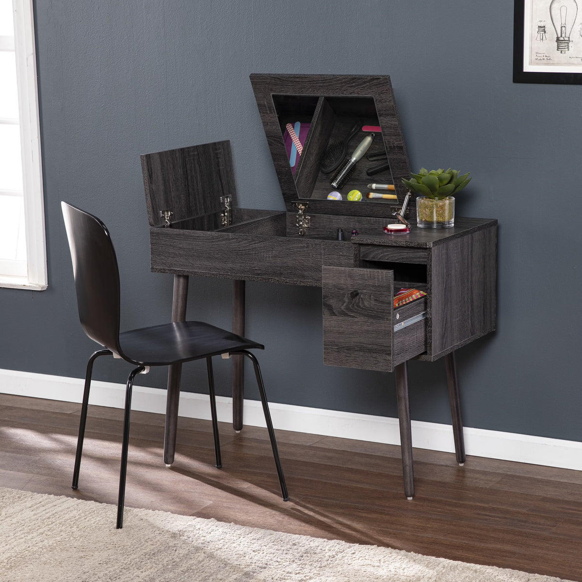Storage Vanity with Mirror Freestanding Vanity Desk L826651