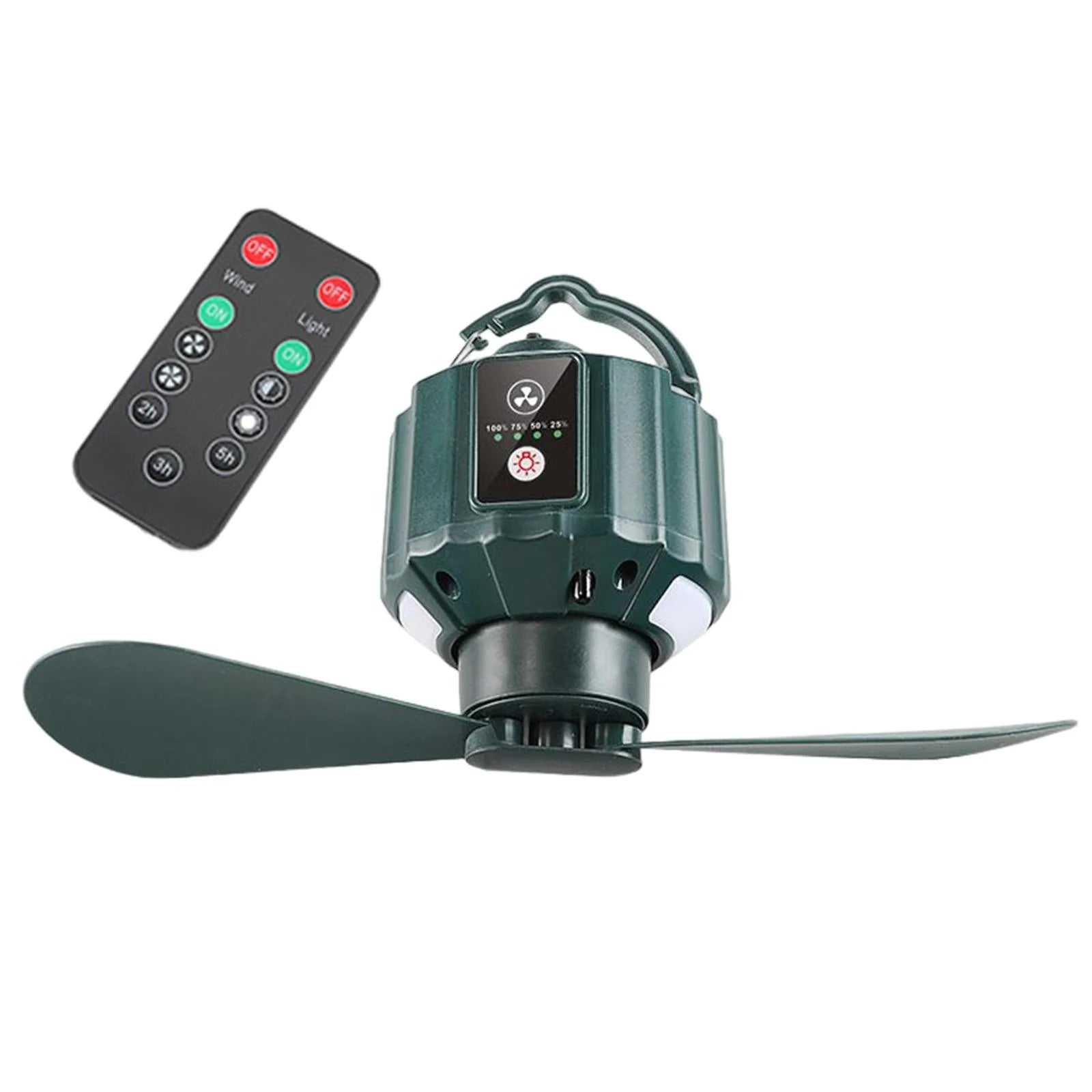 Camping Fan with LED Lantern, USB Port, Remote Control, 3 Speeds E750825